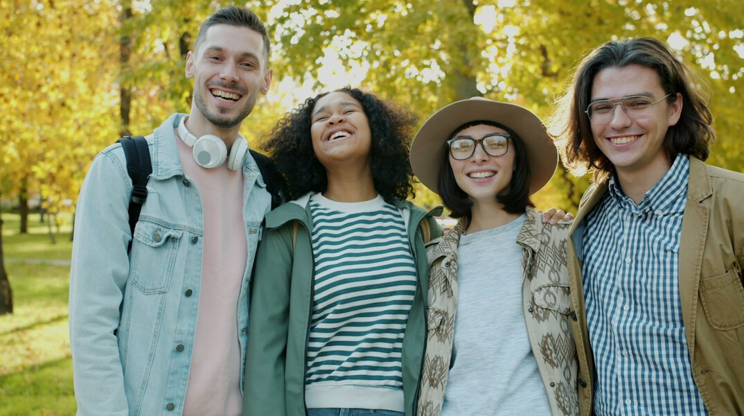 group of friends in park