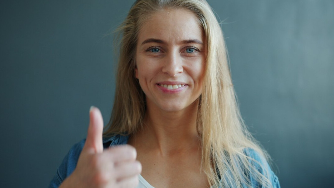 two people smiling