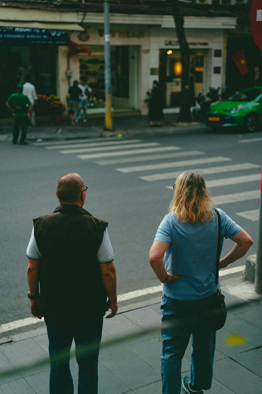 neighbors talking on street