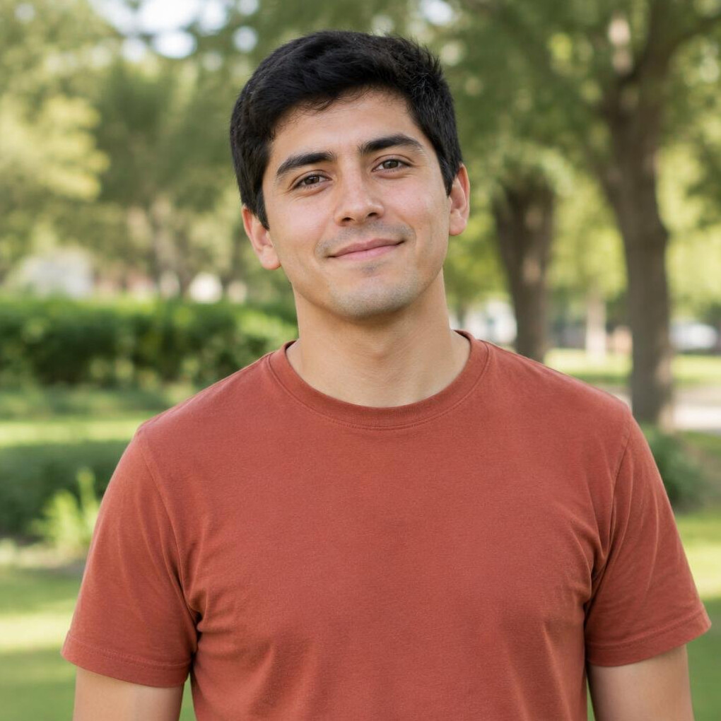 Portrait of a young Chilean male field researcher and storyteller